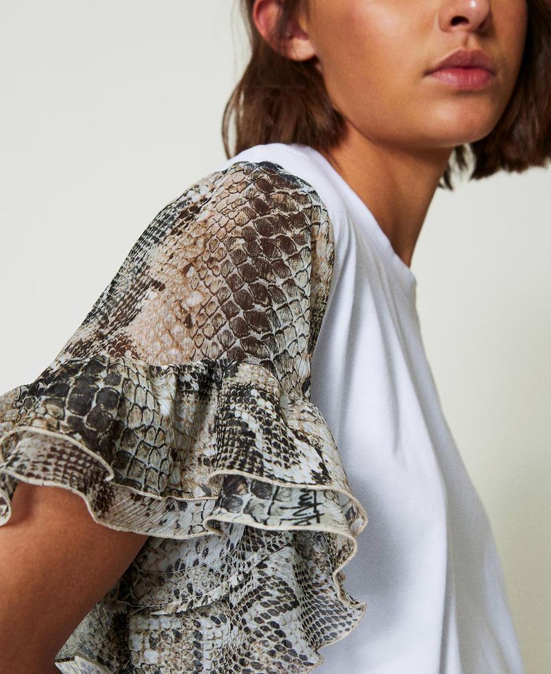 Scee by twin set T-shirt con maniche a stampa snake Liquidazione
