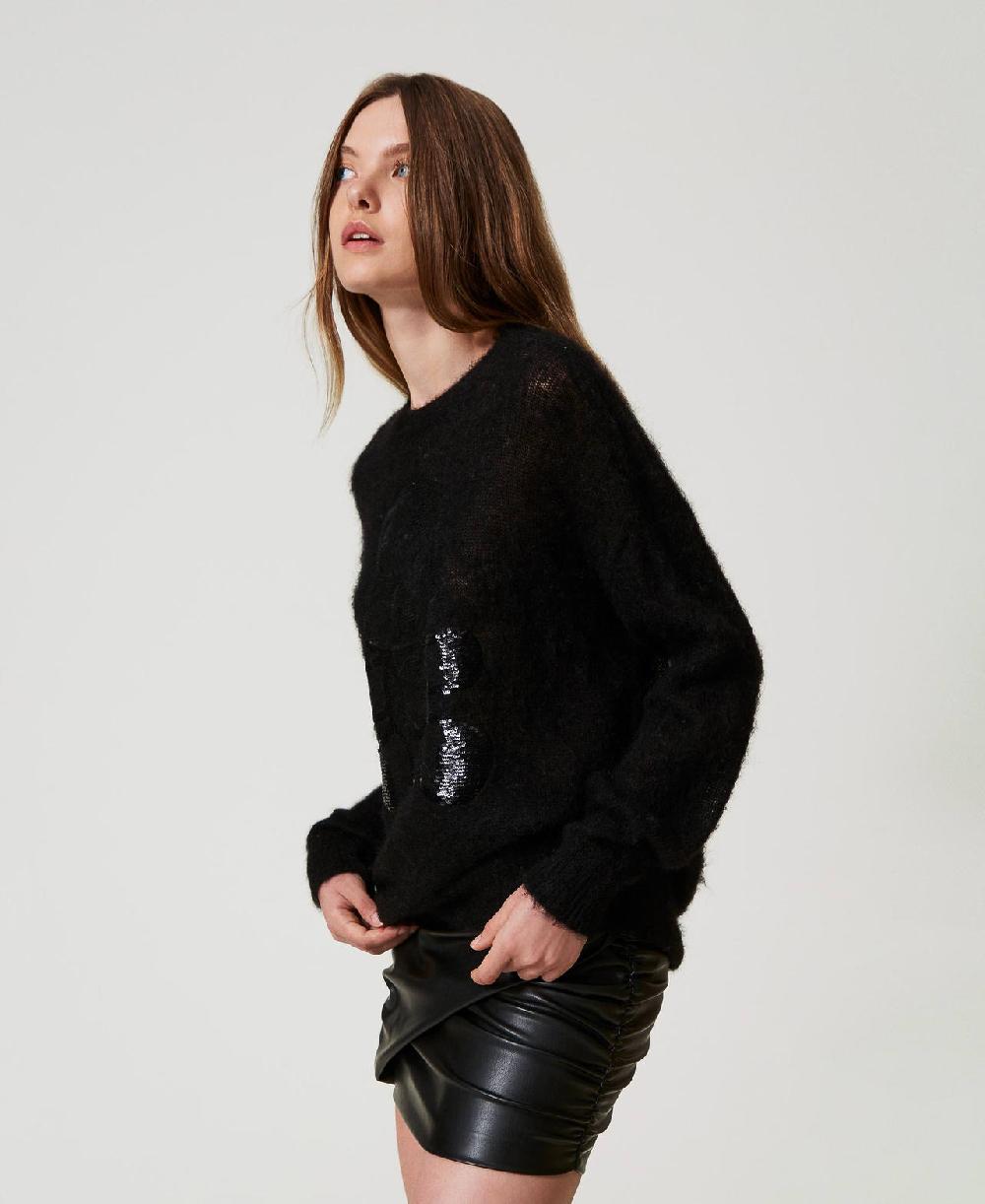 Scee by twin set Maglia MYFO in lana e mohair Comprane uno, ottenene uno gratis