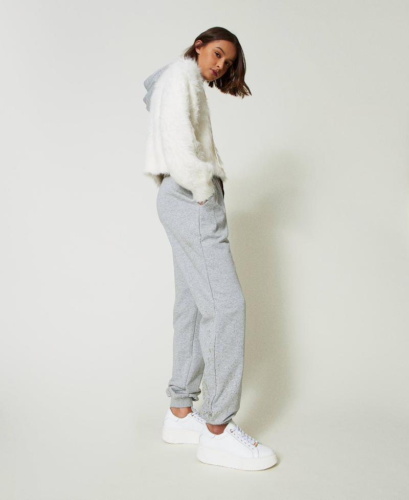 Scee by twin set Pantaloni joggers MYFO con stampa glitter Prezzo basso