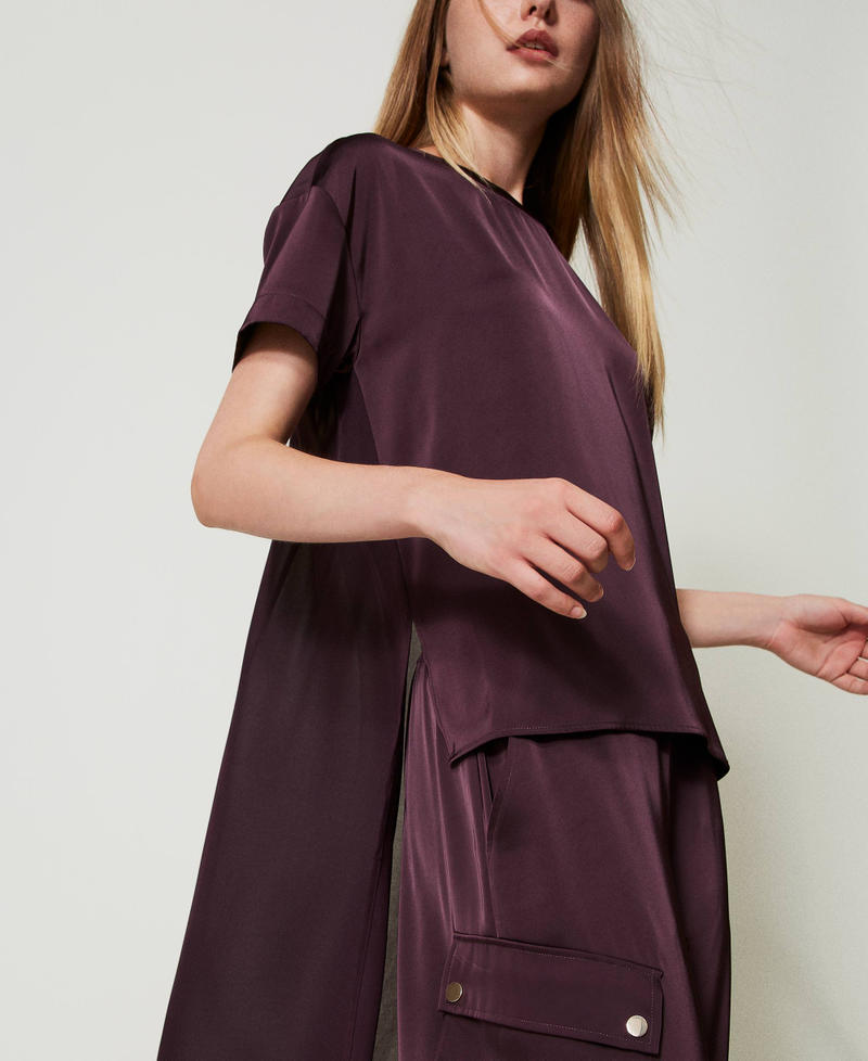 Scee by twin set Blusa asimmetrica in raso e georgette Ultimi due giorni