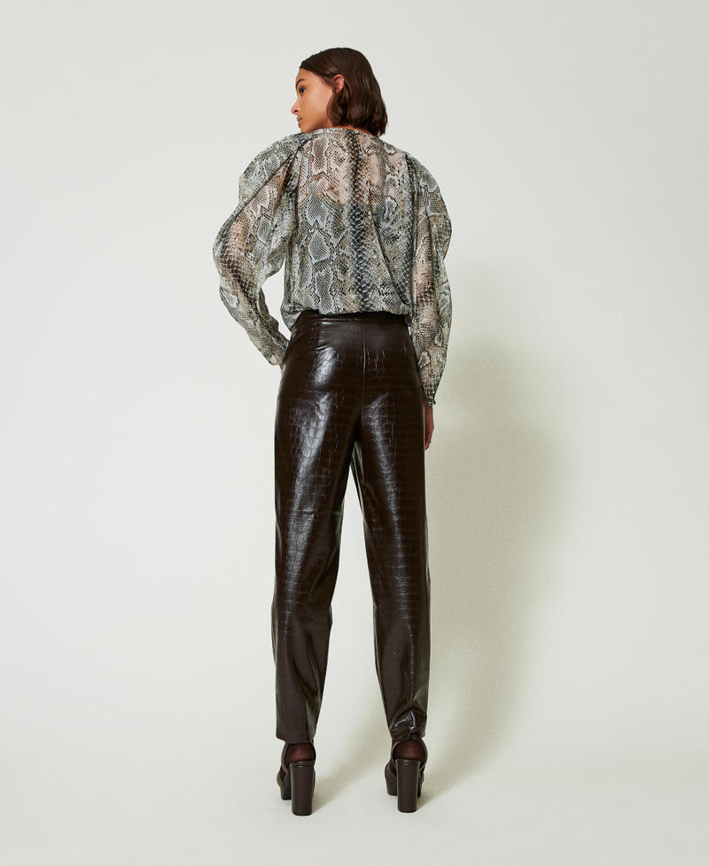 Scee by twin set Pantaloni barrel fit con stampa animalier Ultimo giorno