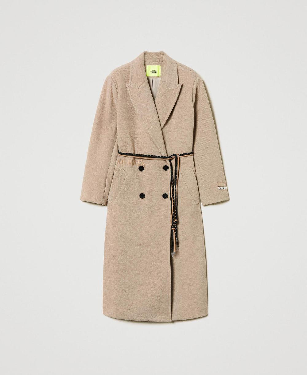 Scee by twin set Cappotto MYFO in panno diagonale Only for today