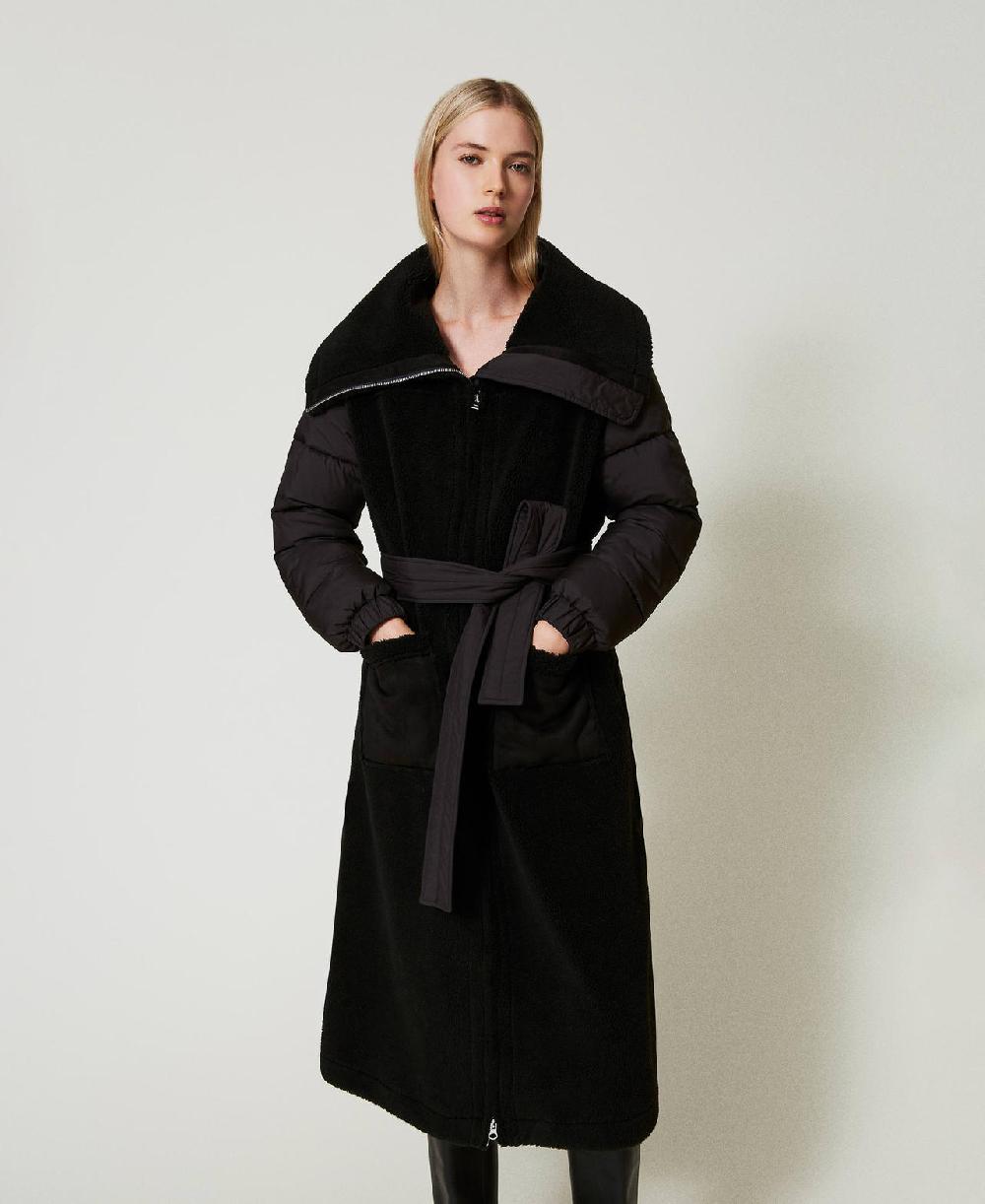 Scee by twin set Cappotto imbottito in faux fur Solo un giorno rimasto