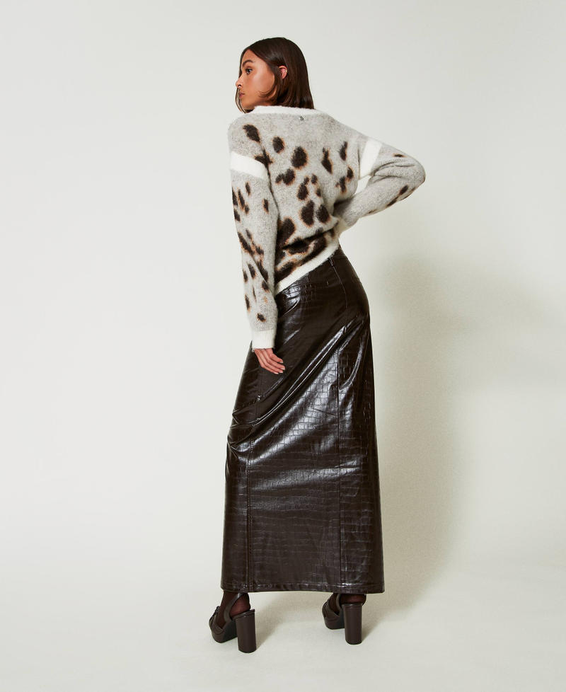 Scee by twin set Gonna lunga con stampa animalier Super sconto
