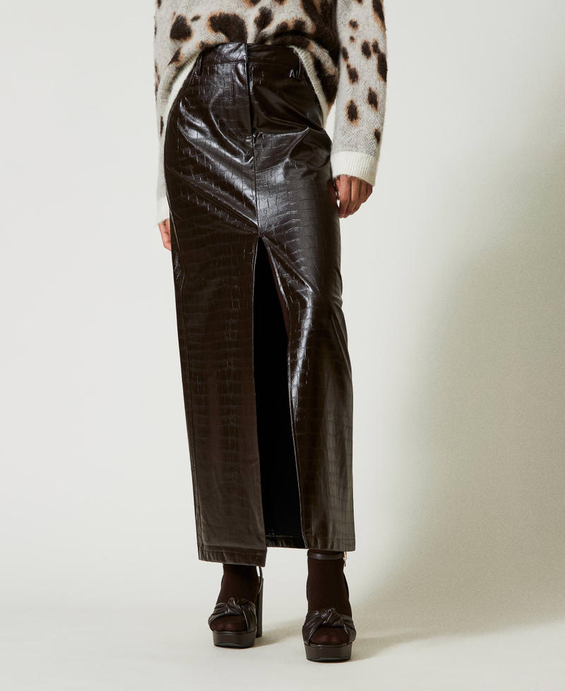 Scee by twin set Gonna lunga con stampa animalier Super sconto