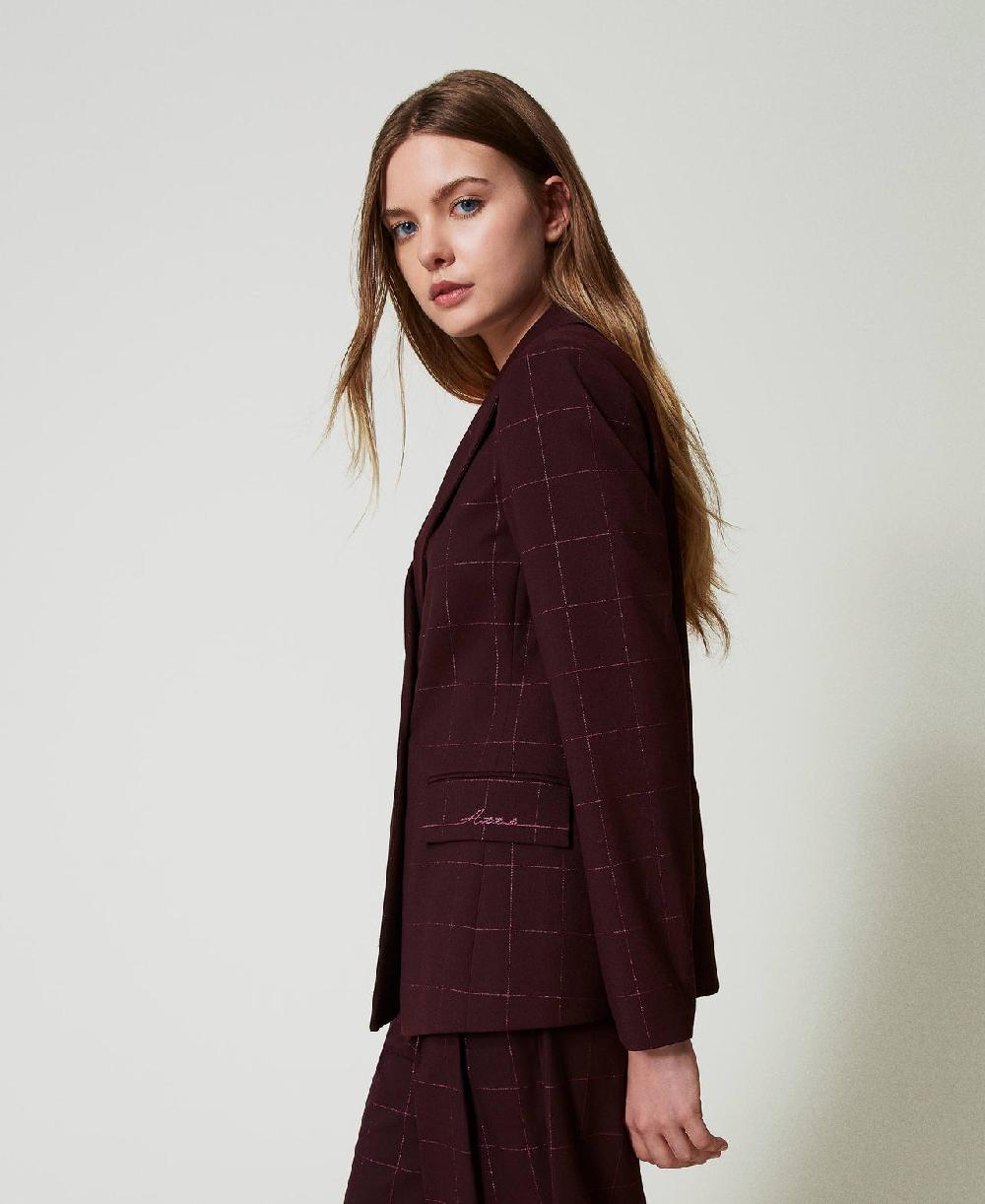 Scee by twin set Giacca blazer check con lurex Enormi sconti