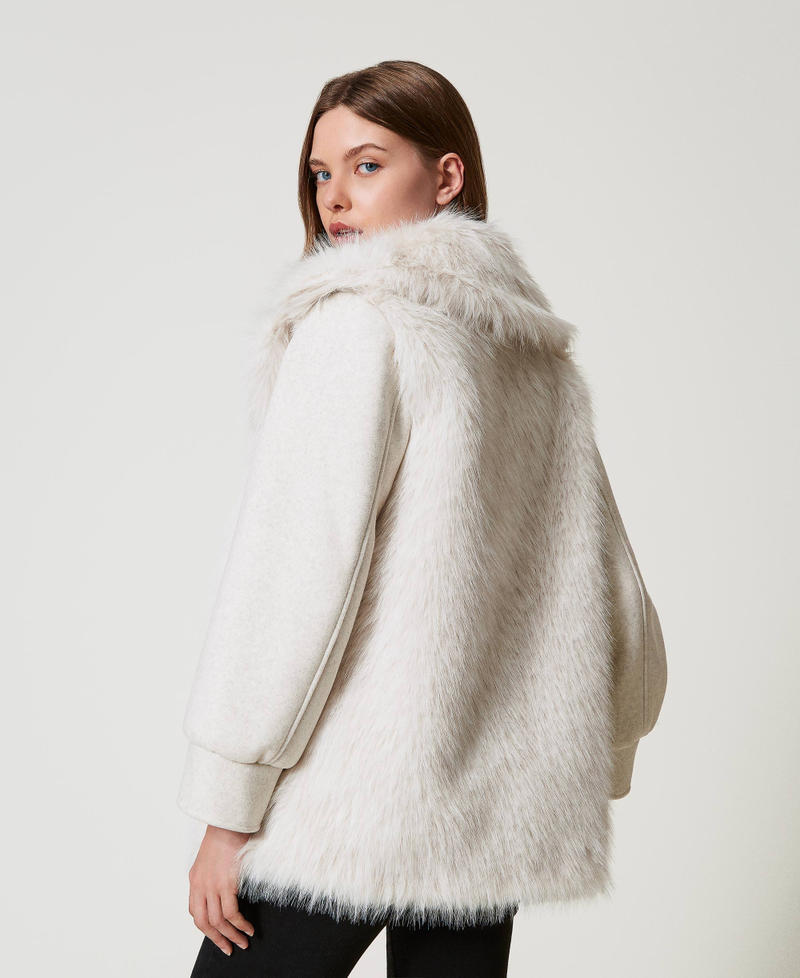 Scee by twin set Cappotto in panno e faux fur Trasporto libero internazionale