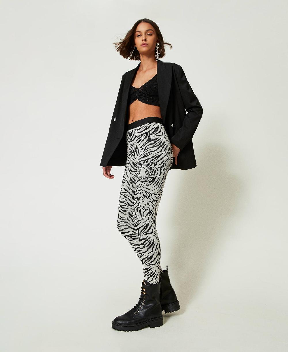 Scee by twin set Leggings MYFO in maglia jacquard In vendita
