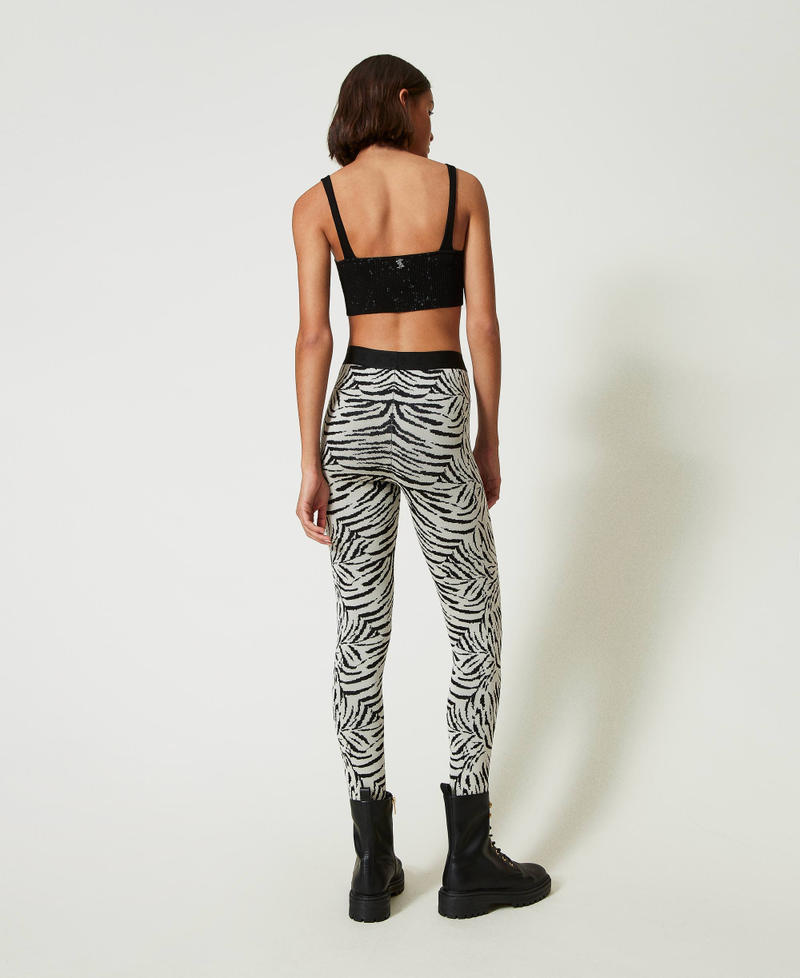 Scee by twin set Leggings MYFO in maglia jacquard In vendita