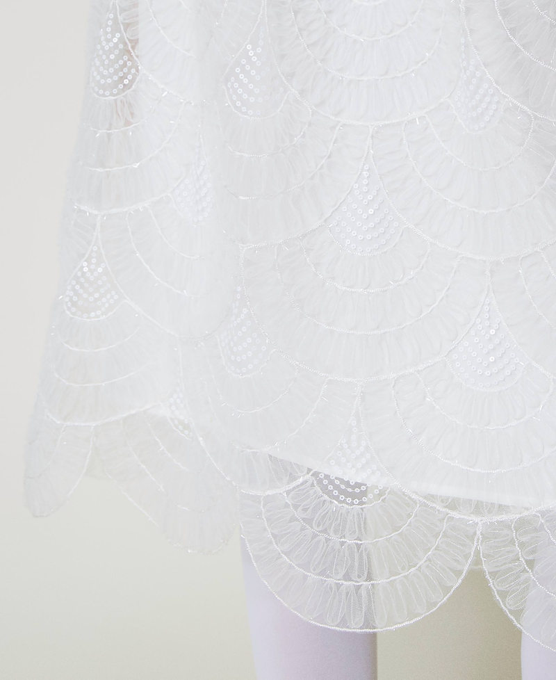 Scee by twin set Gonna longuette in organza con ricami 2025