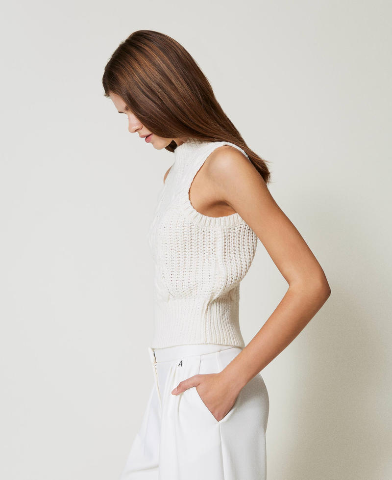 Scee by twin set Top in maglia con coste e trecce Qualità