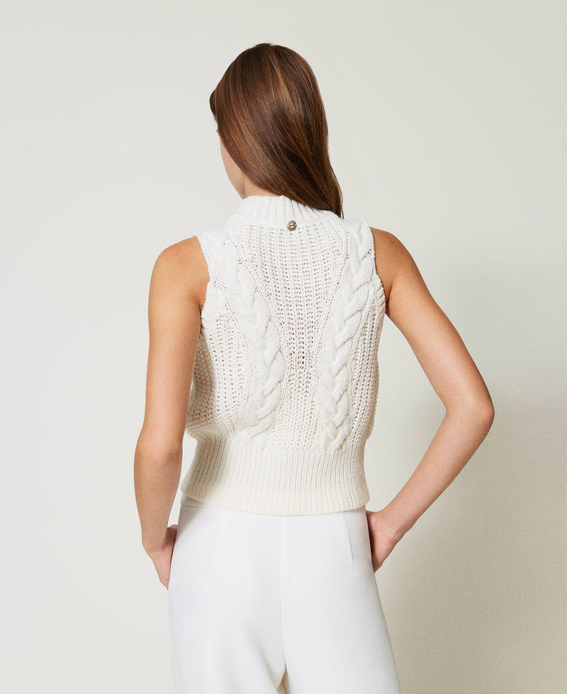 Scee by twin set Top in maglia con coste e trecce Qualità