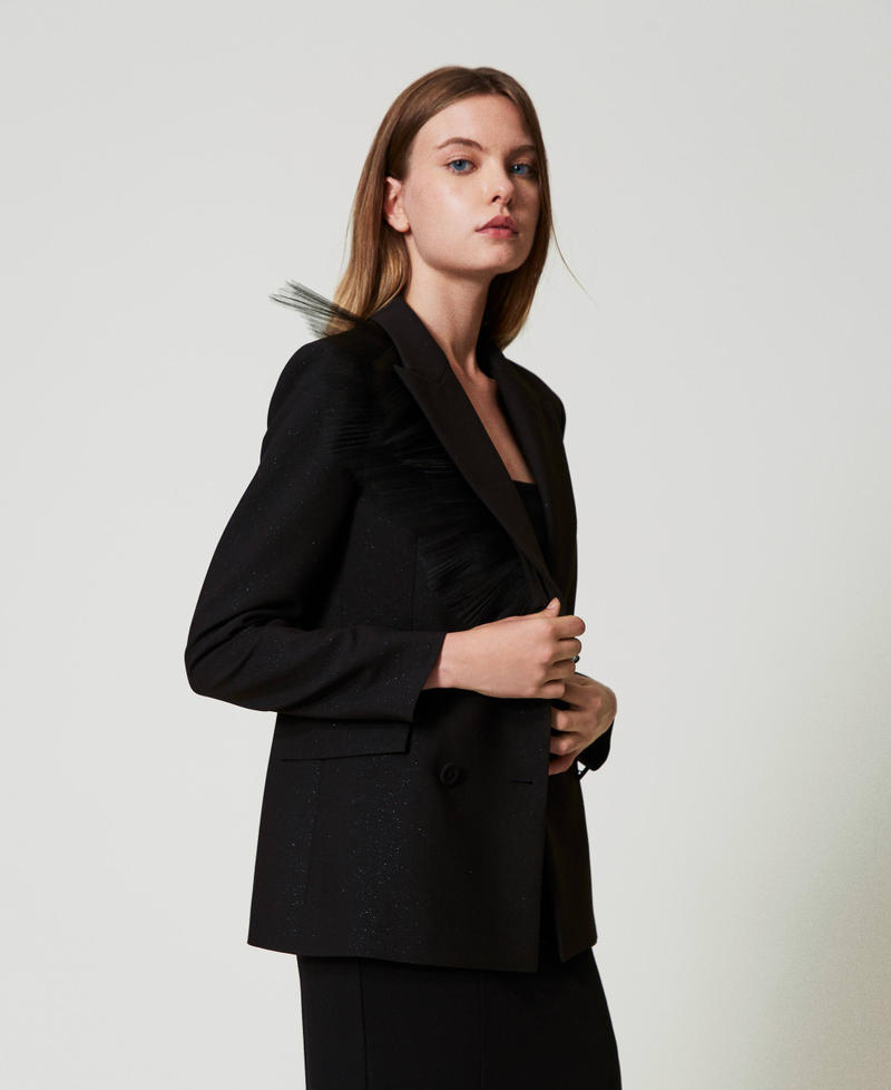 Scee by twin set Giacca blazer con volant in tulle Vendita