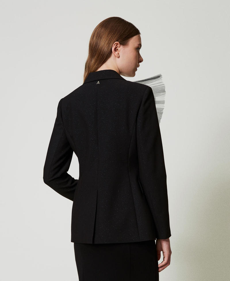 Scee by twin set Giacca blazer con volant in tulle Vendita