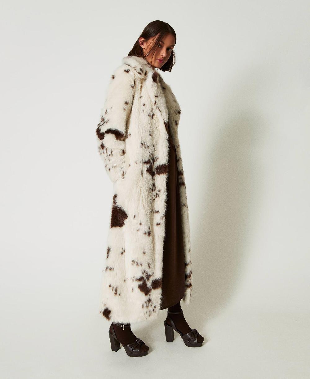 Scee by twin set Cappotto lungo in faux fur Spedizione Gratuita
