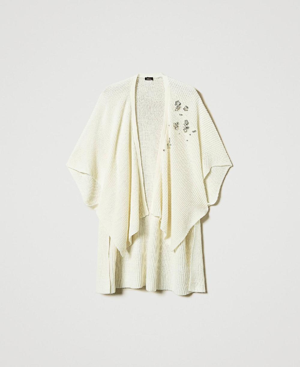 Scee by twin set Poncho in maglia con ricami Soddisfazione Garantita