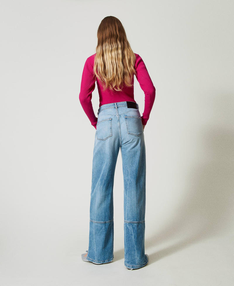 Scee by twin set Jeans wide leg con tagli Consegna Veloce