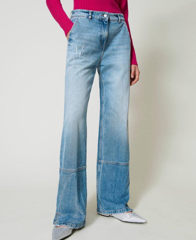 Scee by twin set Jeans wide leg con tagli Consegna Veloce