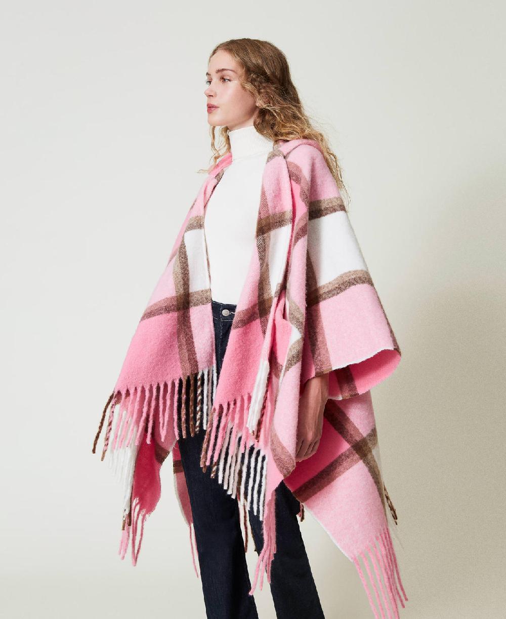 Scee by twin set Poncho in panno con frange Prezzo Ridotto