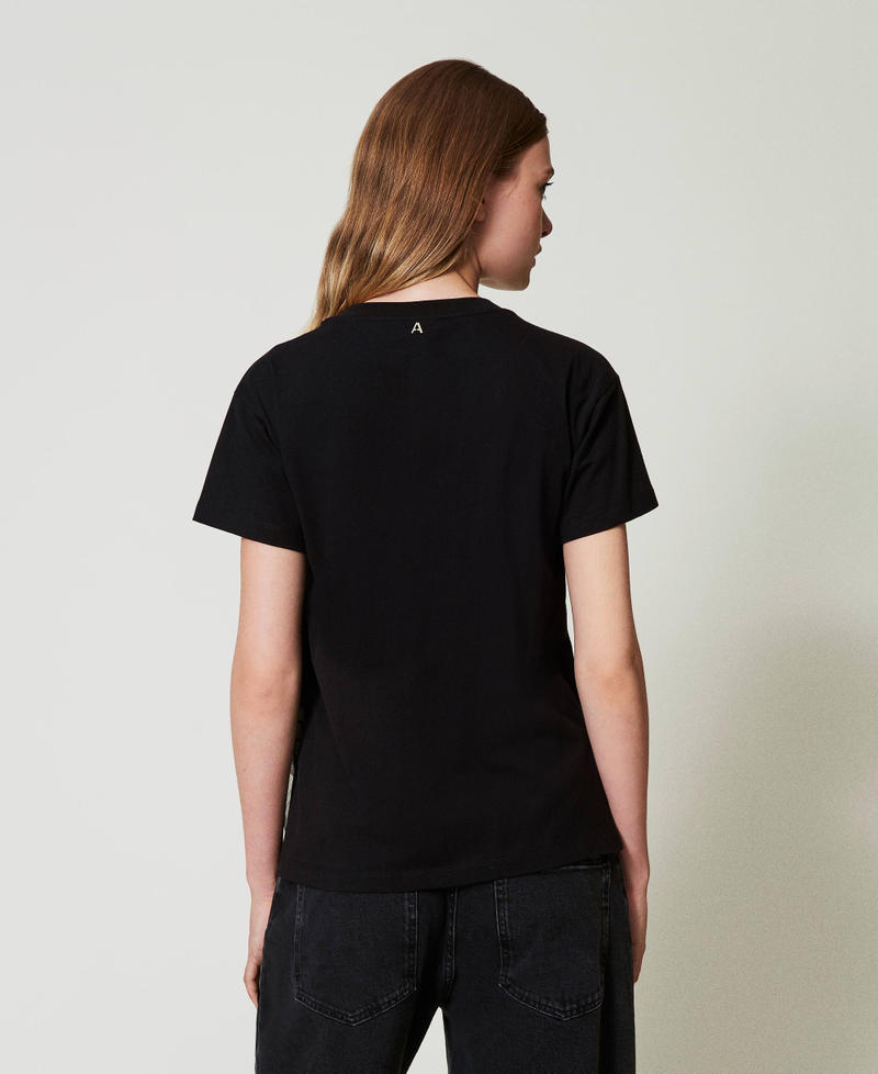 Scee by twin set T-shirt con volant in creponne In Vendita