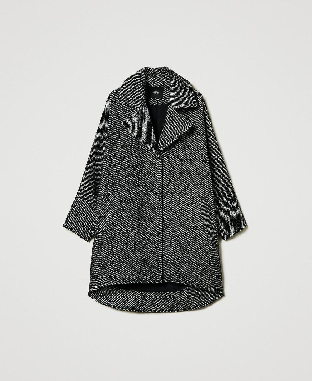 Scee by twin set Cappotto corto in panno bicolor Saldi