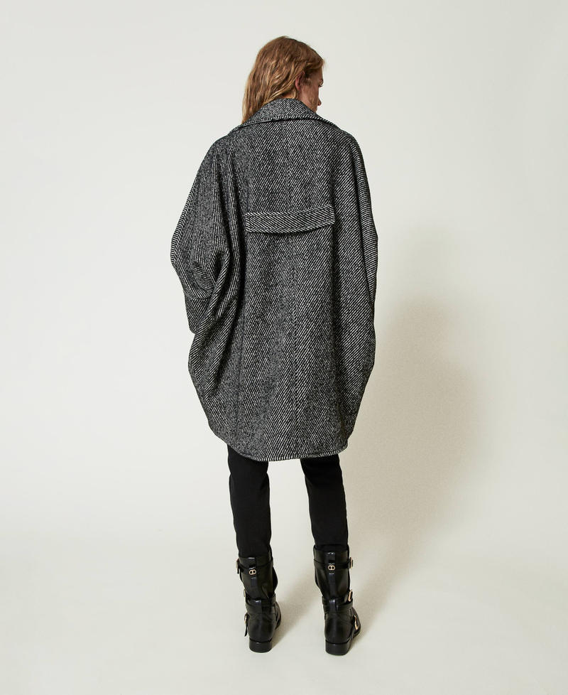 Scee by twin set Cappotto corto in panno bicolor Saldi