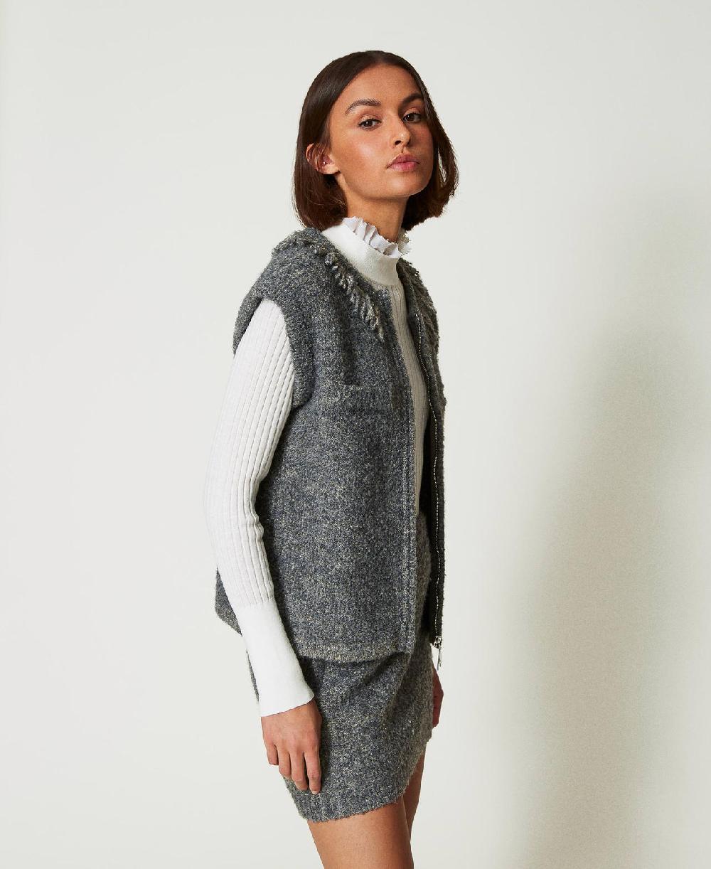 Scee by twin set Gilet in maglia bouclé riciclata Vendita Economica