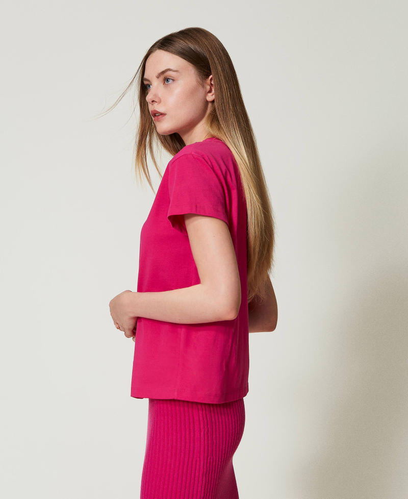 Scee by twin set T-shirt con frange ricamate In Saldo