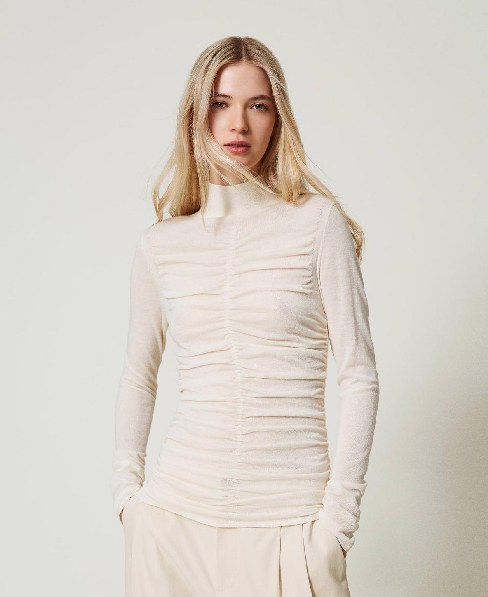 Scee by twin set Maglia lupetto con arricciatura Moda