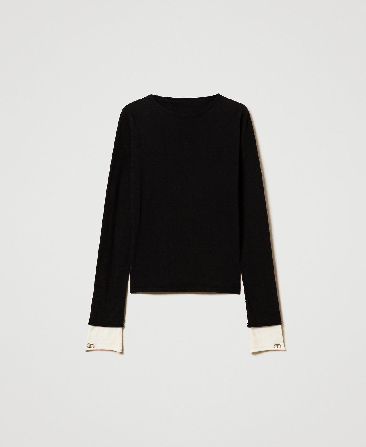 Scee by twin set Maglia con dettagli a contrasto e Oval T Negozio online di fabbrica