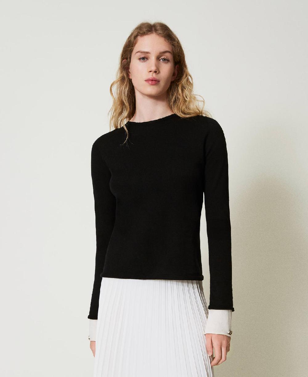 Scee by twin set Maglia con dettagli a contrasto e Oval T Negozio online di fabbrica