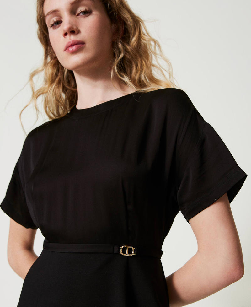 Scee by twin set Abito longuette con cinturino Oval T Grande vendita