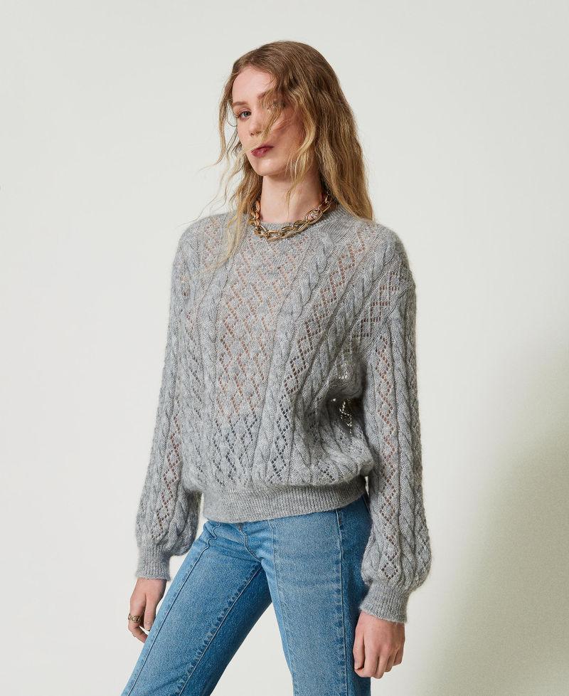 Scee by twin set Maglia in misto mohair con trecce e oblò Fornitura limitata