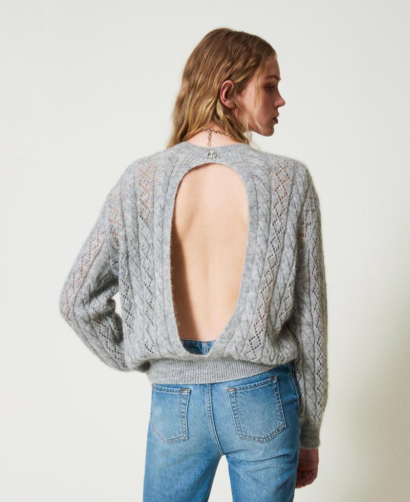 Scee by twin set Maglia in misto mohair con trecce e oblò Fornitura limitata