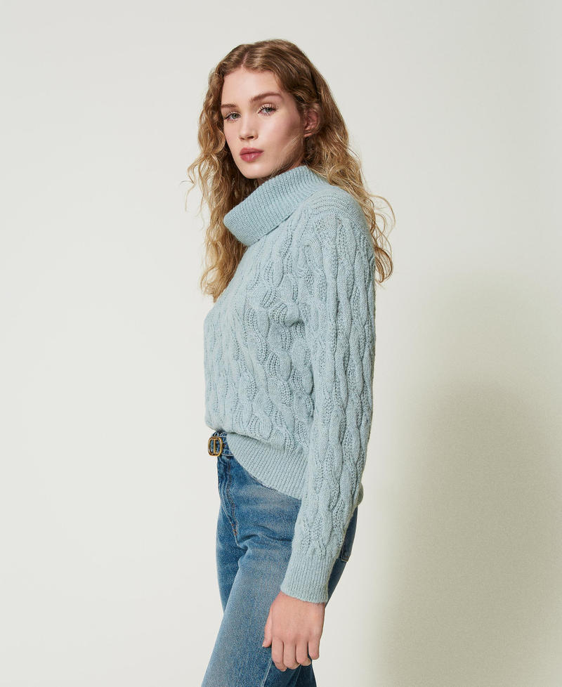 Scee by twin set Maglia con trecce e maxi collo Shopping online