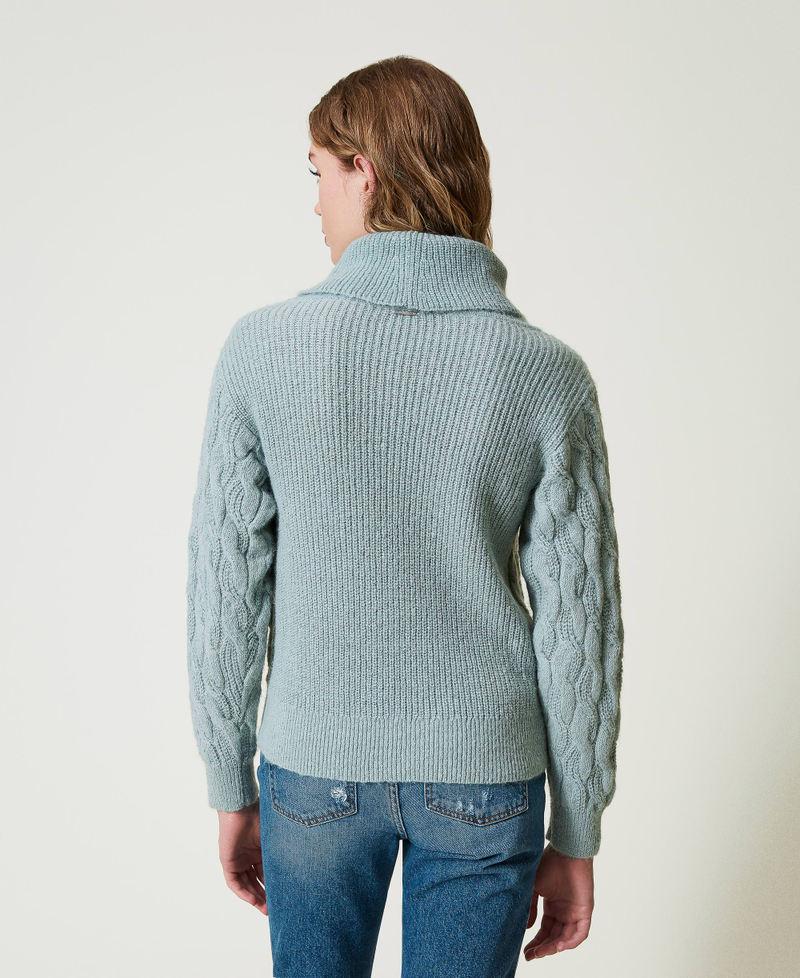 Scee by twin set Maglia con trecce e maxi collo Shopping online
