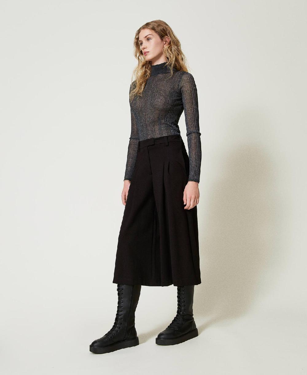 Scee by twin set Pantaloni cropped a vita alta Offerta esclusiva