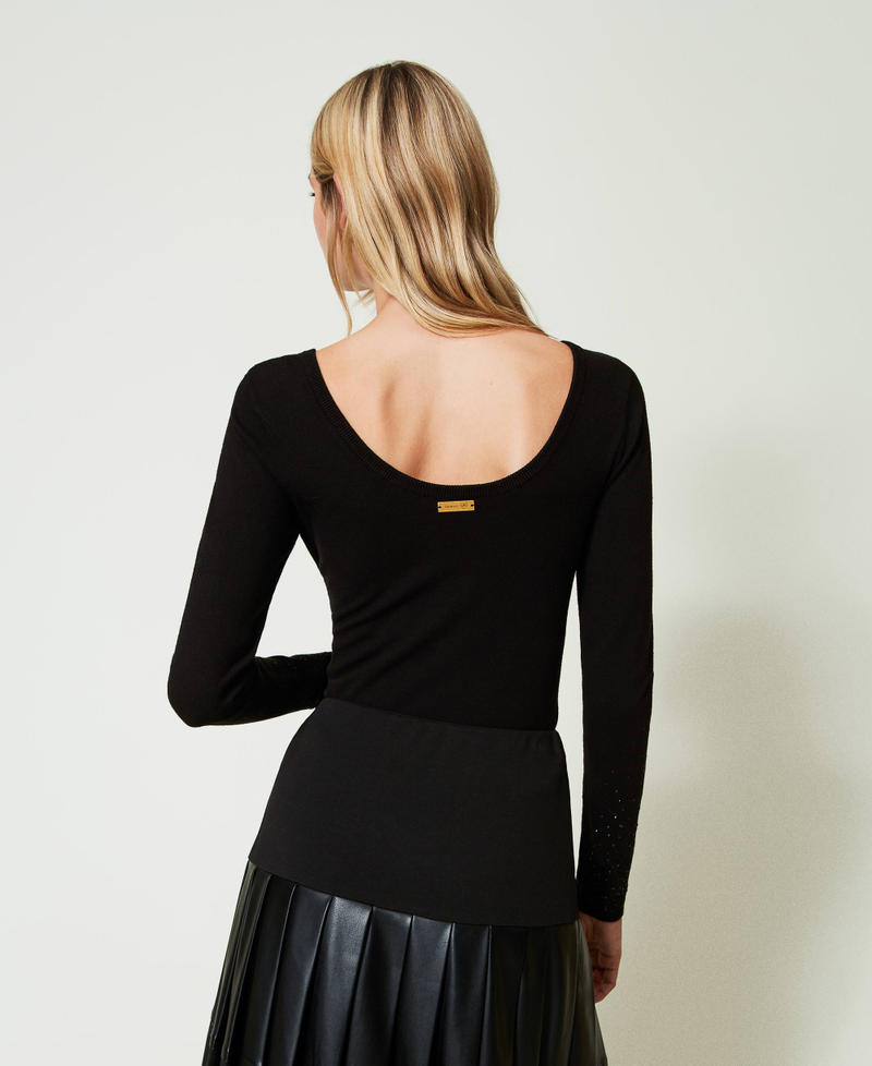 Scee by twin set Maglia con strass in dégradé Vendite stagionali