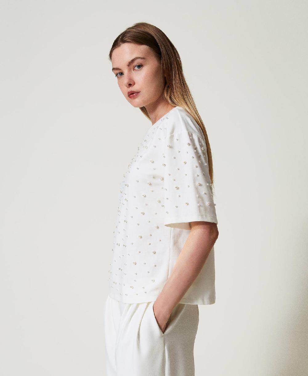 Scee by twin set T-shirt con perle Black Friday