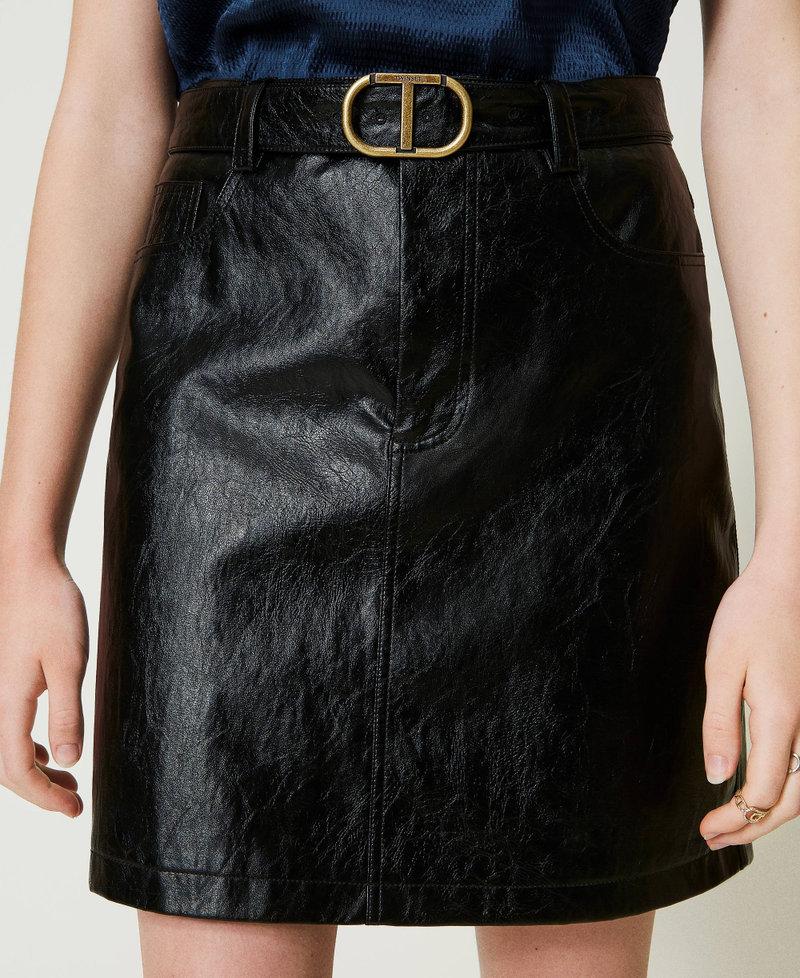 Scee by twin set Minigonna effetto pelle con cintura Cyber Monday