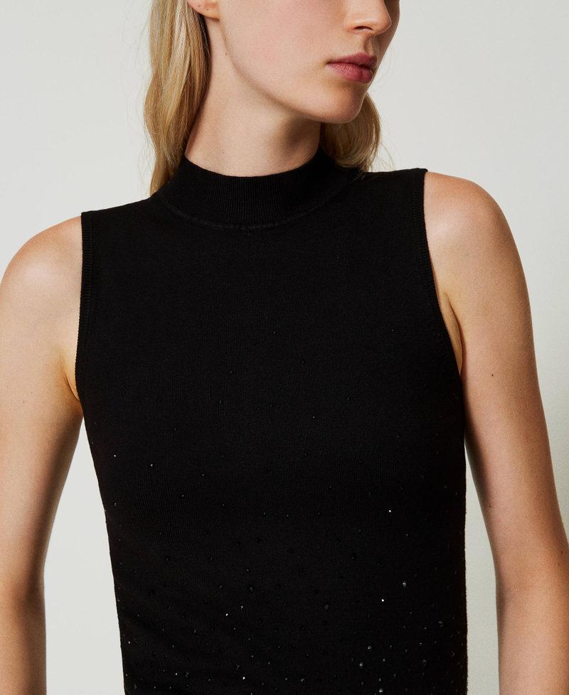 Scee by twin set Top in maglia con strass in dégradé Offerta natalizia