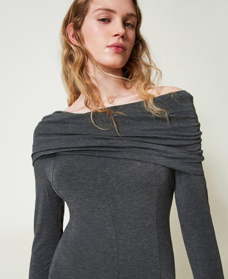 Scee by twin set Abito longuette in jersey con ricamo logo Offerta Pasqua