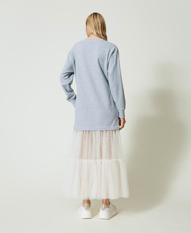 Scee by twin set Abito lungo in felpa e tulle Smaltimento dello stoccaggio