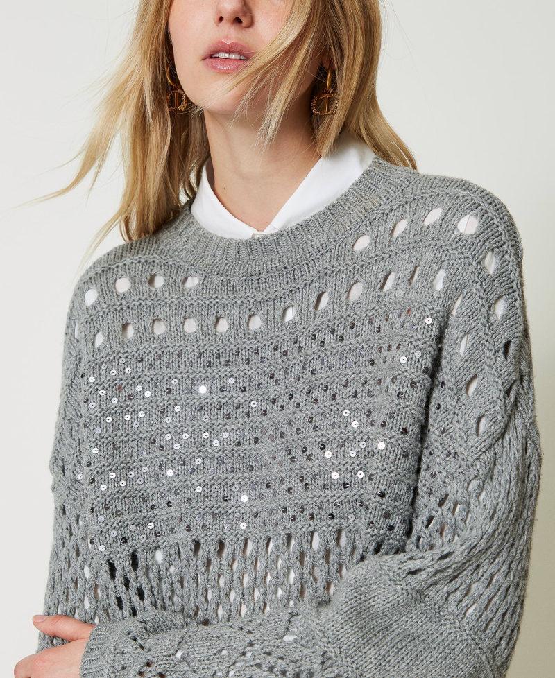 Scee by twin set Maglia in misto lana con paillettes Vendita calda