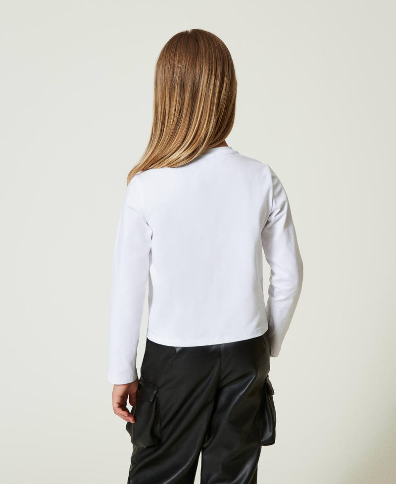 Scee by twin set T-shirt con stampa e strass Offerta temporanea