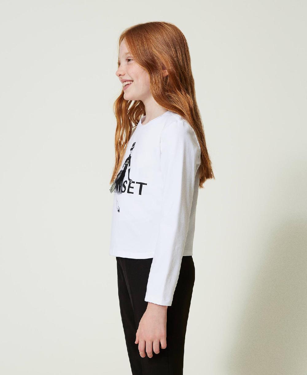 Scee by twin set T-shirt con stampa logo e glitter Lightning offer