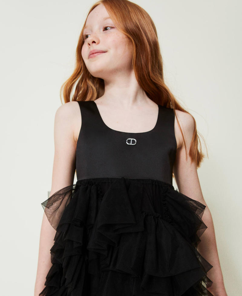 Scee by twin set Abito corto con volant in tulle Nuovi prodotti