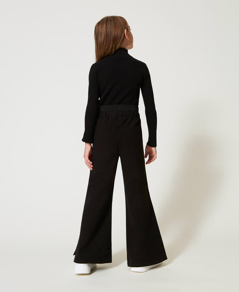 Scee by twin set Pantaloni a palazzo in felpa con logo Liquidazione