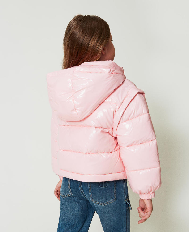 Scee by twin set Piumino lucido con logo ricamato Comprane uno, ottenene uno gratis