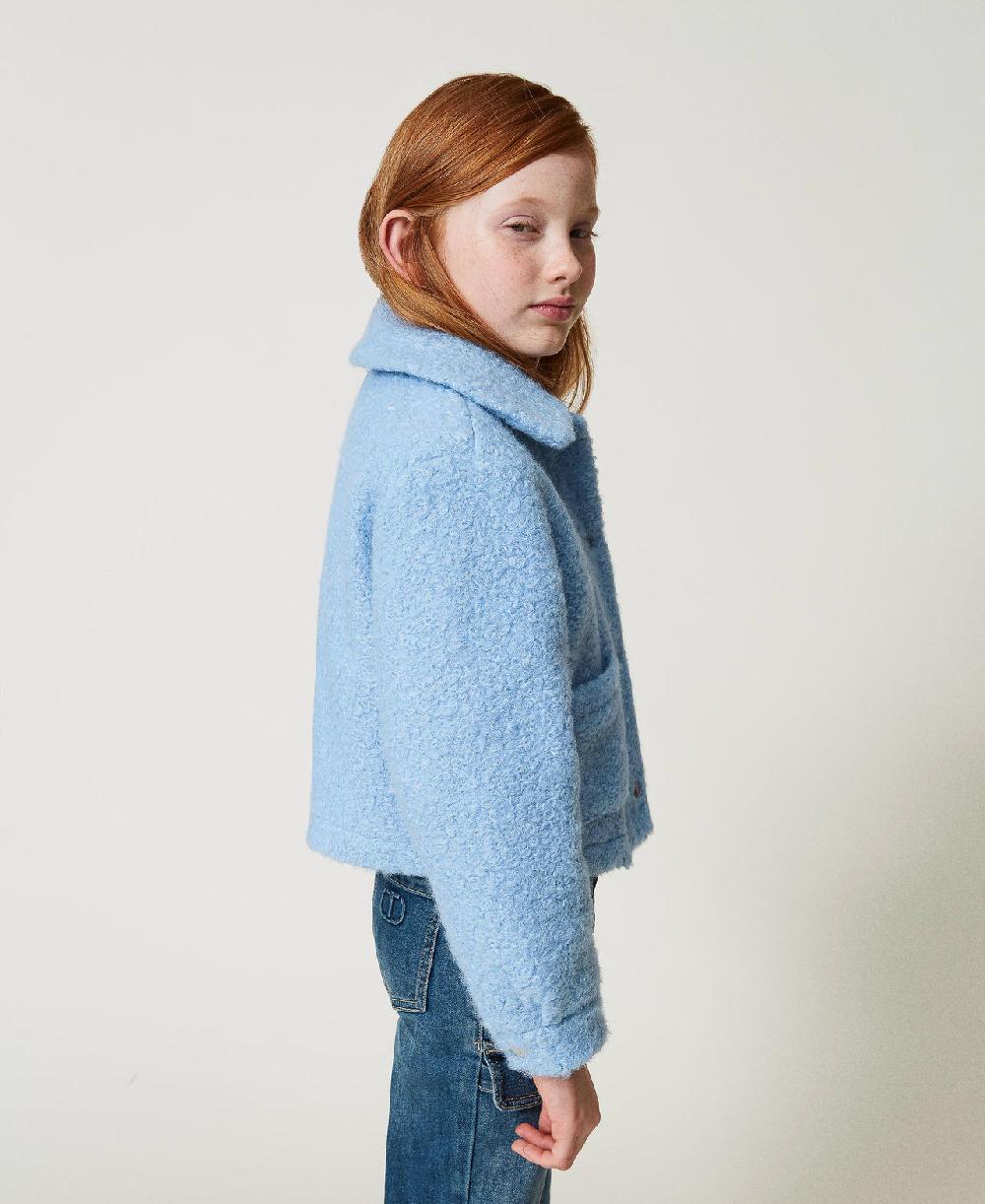 Scee by twin set Giacca corta in panno curly Enormi risparmi